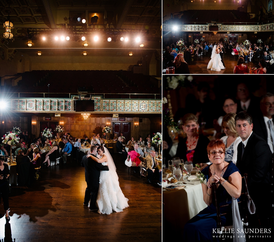 gem theatre wedding reception, gem theatre first dance, Kellie Saunders Photography